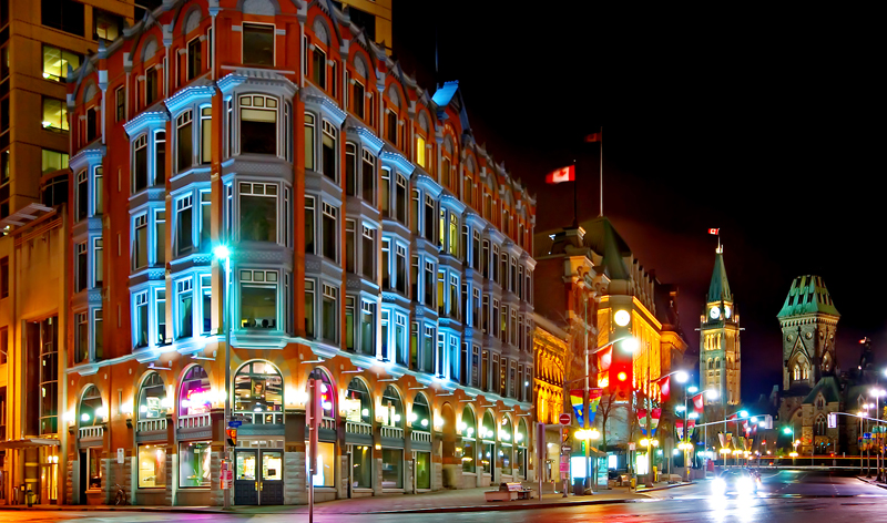 downtown at night ottawa ontario canada vacation packages cheap flights to ottawa