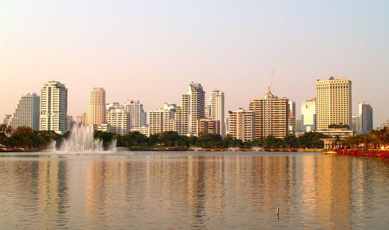 city view from sea bangkok thailand asia