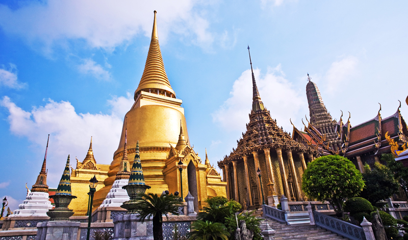 temple Phra Sri Ratana Chedi Grand Palace bangkok thailand asia