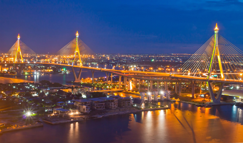 mega bridge bangkok thailand asia