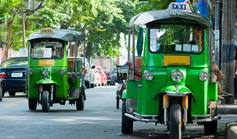tuk tuk taxis bangkok thailand asia