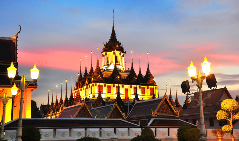 loha prasat metal palace bangkok thailand asia