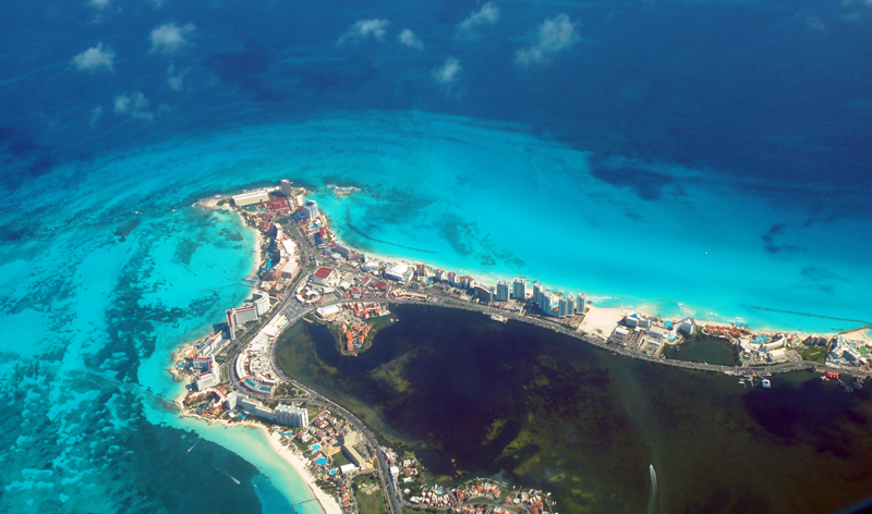 aerial view cancun mexico mexican vacations beach packages