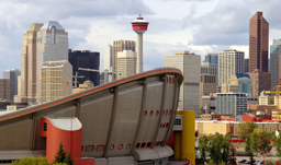 Downtown, CN-Tower, Saddledome and skyscrapers - Calgary, Alberta, Canada