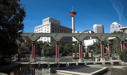Downtown, CN-Tower, Saddledome and skyscrapers - Calgary, Alberta, Canada