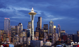 City skyline at dusk - Seattle, Washington, USA
