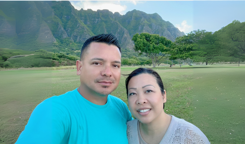 Luis and Emmalay Serrano indulging in the Hawaiian Culture